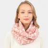 Fashnzfab Colorful Leopard Pattern Teddy Bear Infinity Scarf In Pink