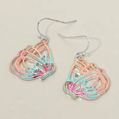 Fashnzfab Colorful Metal Butterfly Dangle Earrings In Multi