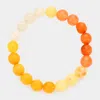 Fashnzfab Colorful Natural Stone Stretch Bracelet Orange In Orange