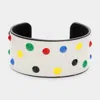 Fashnzfab Colorful Polka Dot Cuff Bracelet White In White