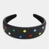 Fashnzfab Colorful Polka Dot Headband In Black