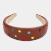 Fashnzfab Colorful Polka Dot Headband In Brown