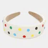 Fashnzfab Colorful Polka Dot Headband In White