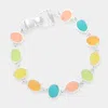 Fashnzfab Colorful Sea Glass Magnetic Bracelet Multi, Silver In Multi