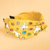 Fashnzfab Colorful Stone Cluster Enamel Easter Bunny Embellished Knot Headband In Multi