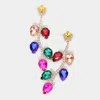 Fashnzfab Colorful Teardrop Stone Dangle Earrings In Multi