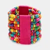 Fashnzfab Colorful Wood Stretch Bracelet Multi In Multi