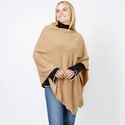 Fashnzfab Comfy Travel Wrap Poncho In Brown