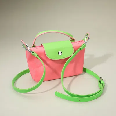 Fashnzfab Compact Two Tone Handbag Crossbody Bag In Green