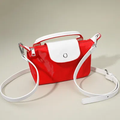 Fashnzfab Compact Two Tone Handbag Crossbody Bag In Orange