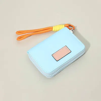 Fashnzfab Compact Zip Around Mini Wallet In Blue