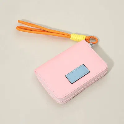 Fashnzfab Compact Zip Around Mini Wallet In Pink
