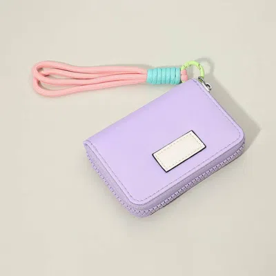 Fashnzfab Compact Zip Around Mini Wallet In Purple