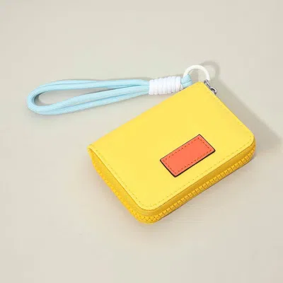 Fashnzfab Compact Zip Around Mini Wallet In Yellow