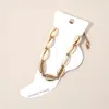 Fashnzfab Conch Shell Beaded Adjustable Cinch Pull Tie Anklet In Gold