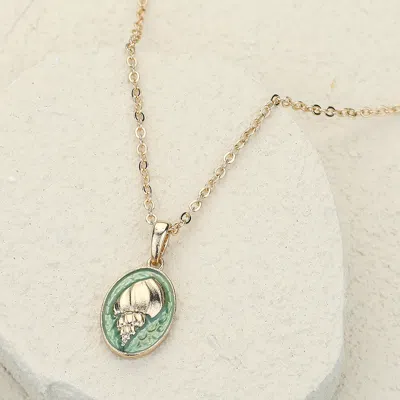Fashnzfab Conch Shell Colored Metal Pendant Necklace In Gold