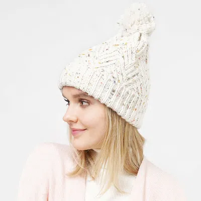 Fashnzfab Confetti Knit Pom Pom Beanie Hat In Multi