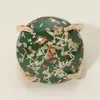 Fashnzfab Confetti Round Stone Hinged Bracelet Gold, Green In Multi