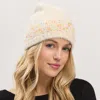 Fashnzfab Confetti Solid Winter Beanie Hat In Beige