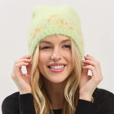 Fashnzfab Confetti Solid Winter Beanie Hat In Green