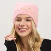 Fashnzfab Confetti Solid Winter Beanie Hat In Pink