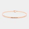 Fashnzfab Congratulations Message Brass Thin Metal Hook Bracelet Rose Gold In Multi