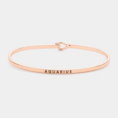 Fashnzfab Congratulations Message Brass Thin Metal Hook Bracelet Rose Gold In Multi