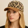 Fashnzfab Corduroy Brim Leopard Print Teddy Bear Baseball Cap In Brown