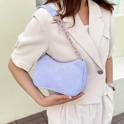 Fashnzfab Corduroy Shoulder Bag In Multi