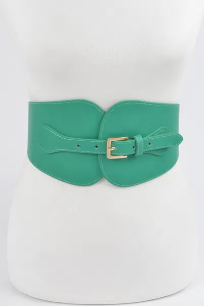 Fashnzfab Corset Belt W Single Buckle In Green