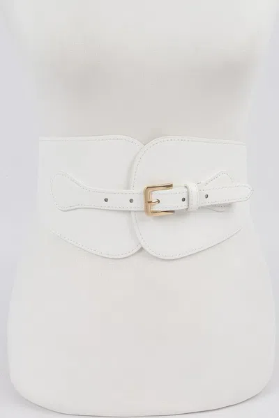 Fashnzfab Corset Belt W Single Buckle In White