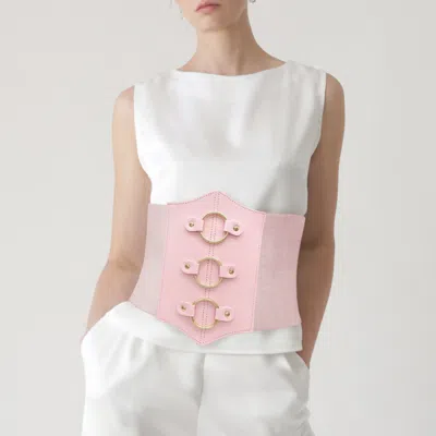 Fashnzfab Corset Elastic Belt In Pink