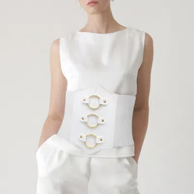 Fashnzfab Corset Elastic Belt In White