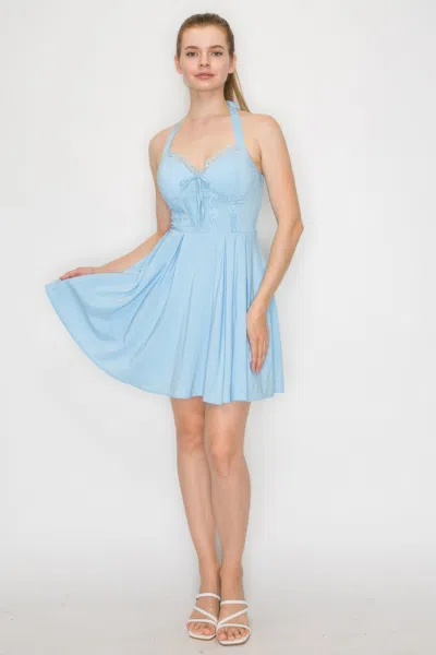 Fashnzfab Corset Self-tie Ribbon Zippered Dress
