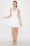 Fashnzfab Corset Self-tie Ribbon Zippered Dress