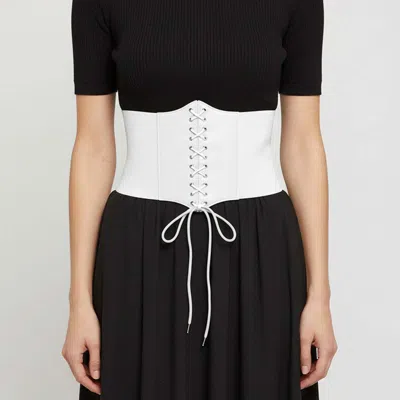 Fashnzfab Corset Stretch Elastic Belt In White
