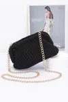 Fashnzfab Cotton Braided Clutch In Black