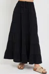 Fashnzfab Cotton Gauze Tiered Maxi Skirt