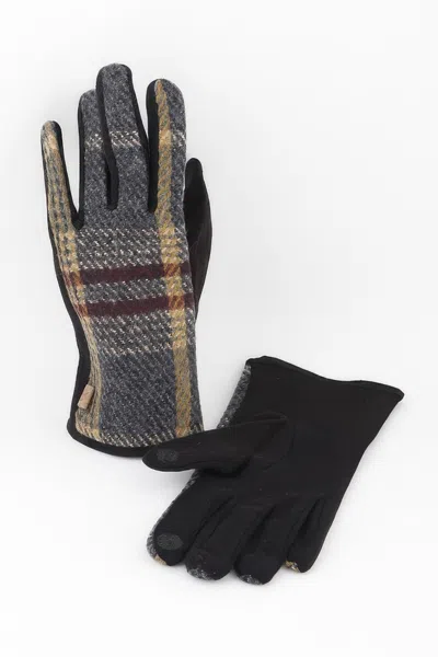 Fashnzfab Cotton Plaid Gloves In Multi