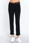 Fashnzfab Cotton-span Twill Belted Long Pants In Black