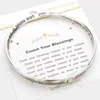 Fashnzfab Count Your Blessings Message Bangle Bracelet Antique Silver In Metallic
