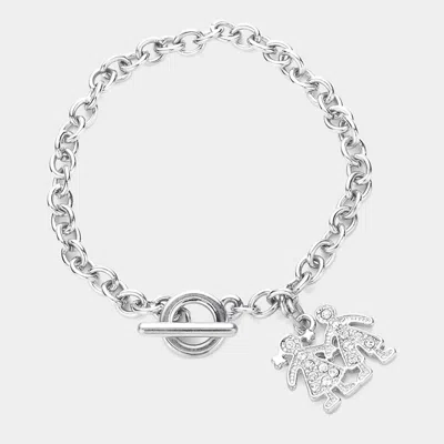 Fashnzfab Couple Charm Toggle Bracelet In Multi
