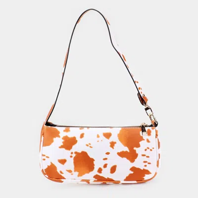 Fashnzfab Cow Pattern Faux Leather Shoulder Bag In Sand