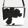 Fashnzfab Cow Patterned Crossbody Bag In Black