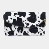 Fashnzfab Cow Patterned Folding Clutch Bag In White