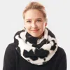 Fashnzfab Cow Patterned Infinity Scarf In Black