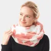 Fashnzfab Cow Patterned Infinity Scarf In Pink