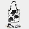 Fashnzfab Cow Patterned Rectangle Tote / Crossbody Bag In Black