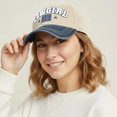Fashnzfab Cowgirl 01 Message Bold Stitch Baseball Cap In Gold