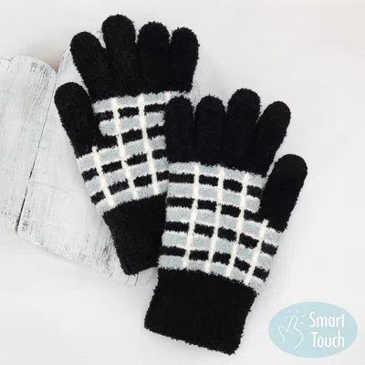 Fashnzfab Cozy Colorblocked Smart Touch Gloves In Black